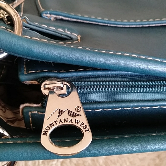 Montana West Blingy Sugar Skull Turquoise Shoulder Bag - Picture 7 of 12